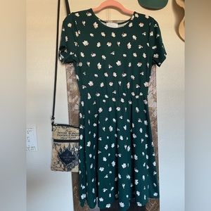 French Grey floral knit dress